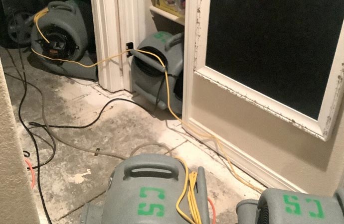 water damage restoration process in action